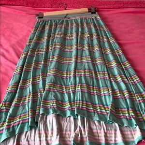 Cat & Jack Green Striped High-Low Skirt